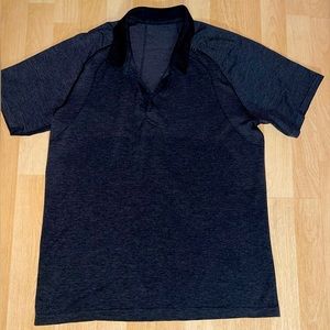 Lululemon Men’s Metal Vent Tech Black Performance Polo Shirt Size Large